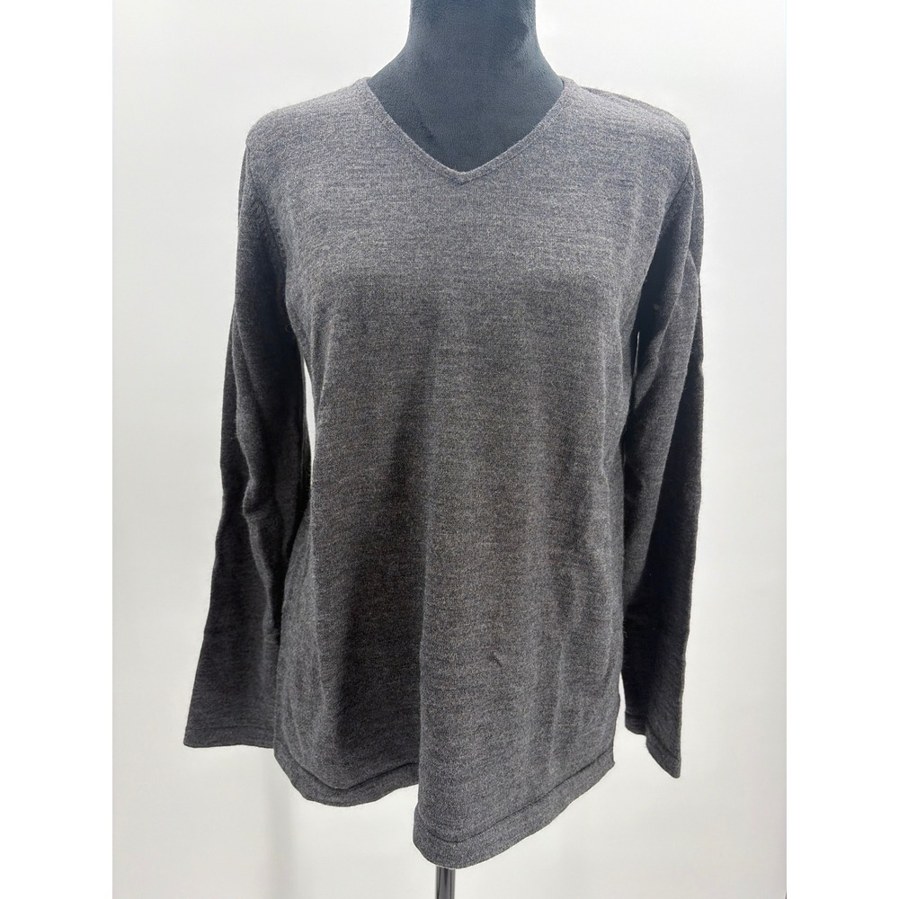 Motherhood Maternity Gray‎ Wool Blend V-Neck Long Sleeve Sweater Small 93440-03